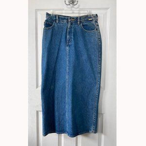 “Esprit” Size 9 long midi length blue jeans denim skirt